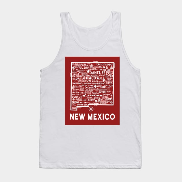 New Mexico Map Tank Top by fiberandgloss